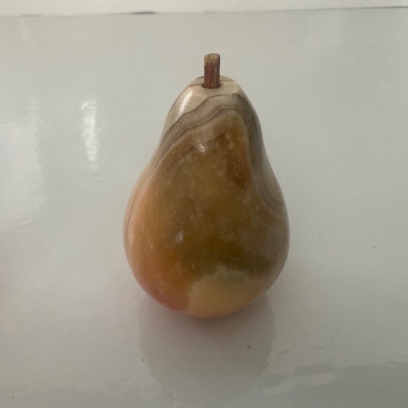 6 PIECES OF VINTAGE ALABASTER ONYX MARBLE FRUIT MCM - Picture 6 of 9